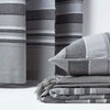 HOMESCAPES Light Grey Throw “Morocco” Cotton Textured Stripe Throw 150