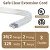 PEESIN 6 FT Clear Extension Cord with Foot Switch, 3-Outlet