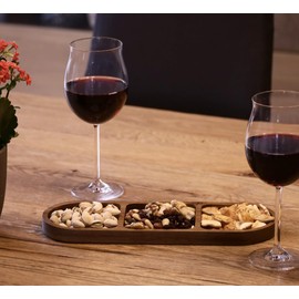 deccaro Acacia Wood Serving Platter 3 Compartments 33 cm Oval