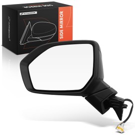 A-Premium Driver Side Power Door Mirror - Compatible with Hyundai Palisade 2020 2021 2022 - Heated Manual Folding Smooth Black Outside Rear View Mirror