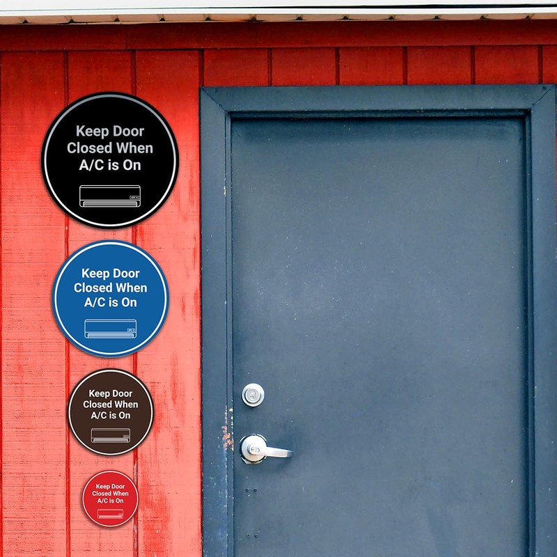 Signs ByLITA Circle Keep Door Closed When A/C is On
