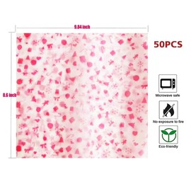 Wax Paper Sheets Sandwich Wrap paper Waterproof Dry Hamburger Paper Basket Liners Wrapping Tissue for Handmade Soap,Cookies and Carmels 50 sheets (Christmas snowflakes Pattern)