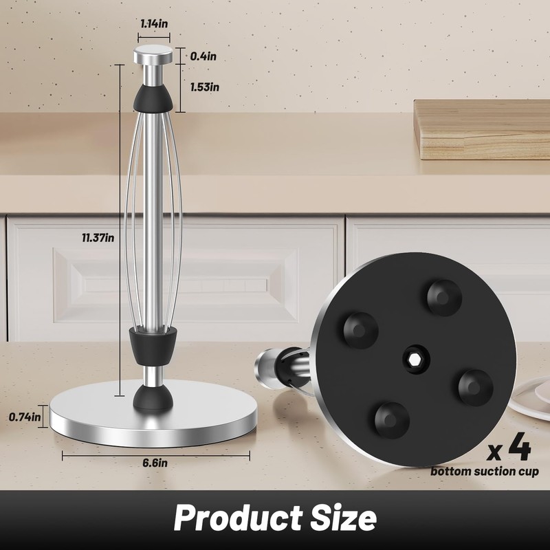 VEHHE Paper Towel Holder Countertop, Stainless Steel Paper Towel Holder