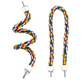 Bird Bungee Climbing Swing - Colorful Parakeet Rope Perch (23.6 Inches)