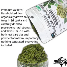 Dried Soursop Leaves Powder – Graviola Tea Cut & Powder Mix Guanabana Leaves 135+ Soursop Leaves use for Herbal Tea & Immune Support Loose Leaf Tea