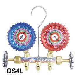 Uniweld A/C MANIFOLD GAUGES UNIWELD BRASS BODY FOR R410A R22 R404A and 5' Hoses.