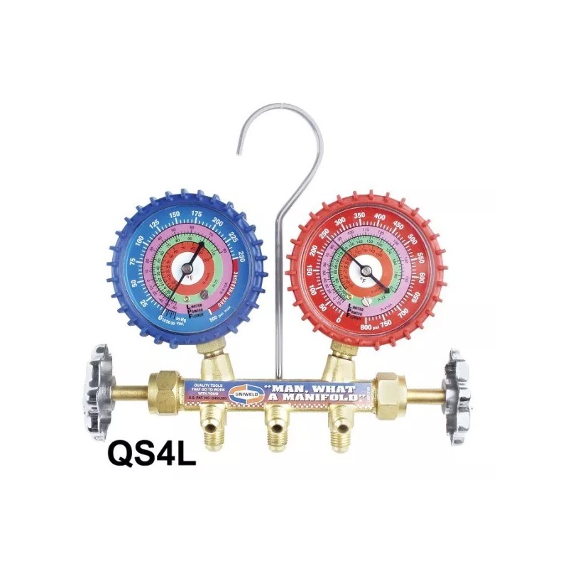Uniweld A/C MANIFOLD GAUGES UNIWELD BRASS BODY FOR R410A R22