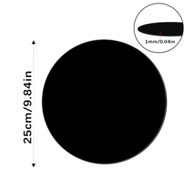 DMJOULI 25cm Acrylic Sheet Black Round Perspex Sheet,1mm Perspex Sheets Cut to Size Plastic Sheet for Home Decor,Painting,Sign and More Craft DIY.(2pcs)