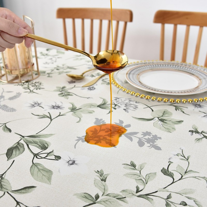 LOHASCASA Vinyl Oilcloth Spillproof Tablecloth Rectangular Waterproof Wipeable PVC Heavy