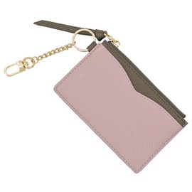 Elegante Bicolor Fragment Case, Women's Card Case, Slim Slim Anti-Skimming, Mini Wallet, Coin Purse, Card Holder, Thin, Dull Color, Two-tone Ring, Includes Chain, RFID Magnetic, Second Wallet,