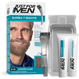 Just For Men Tinte Colorante En Gel Para Barba Y Bigote, Sin amoníaco, Color Castaño Claro B25, 28.4g