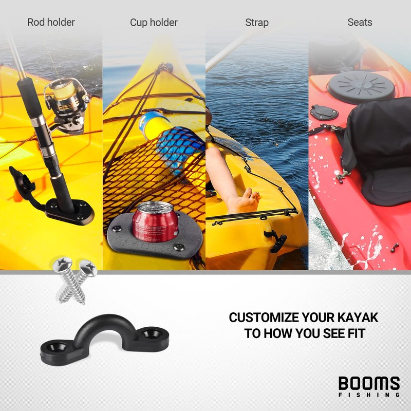 Booms Fishing MA1 Kayak Pad Eye Tri-Grip Rivet Kit Black