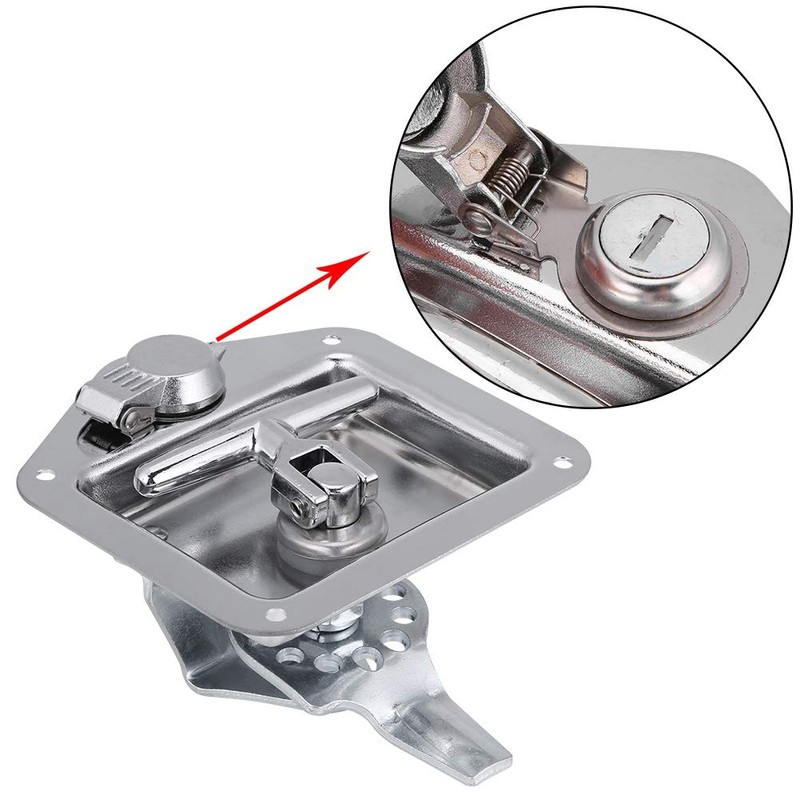 Acouto Folding T-Handle Latch,Stainless Steel Folding T-Shape Handle Lock Tool