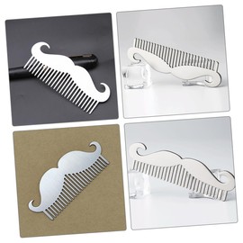 FOMIYES Gentle Scalp Care Beard Comb Styling Tool Stainless Steel Pocket Size Multi-function for Men