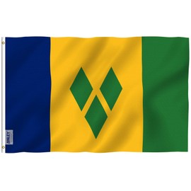 Anley Fly Breeze 3x5 Feet Saint Vincent Flag - Vivid Color and Fade Proof - Canvas Header and Double Stitched - Saint Vincent and The Grenadines Flags Polyester with Brass Grommets 3 X 5 Ft