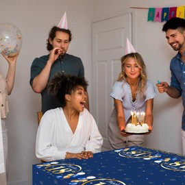 GROVBLE Pack of 2 Tablecloths for 18th Birthday, Birthday Tablecloth, Birthday Boy Girl, Rectangular Tablecloth for 18th Birthday Party, 137 x 274 cm (18 Years Old)