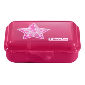 Step by Step Star Stella Pink Lunch Box with Divider and Click Lock Dishwasher Safe BPA Free School Nursery Girls 0.9 Litre
