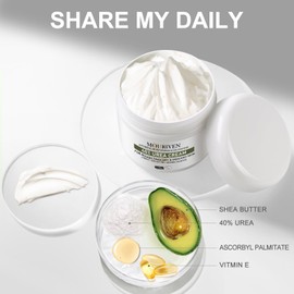 Mouriven Urea Cream 40 Percent - Foot & Hand Cream for Dry, Cracked Heels, Feet, Knees, Elbows, and Hands - Maximum Strength Urea Lotion for Softening and Moisturizing