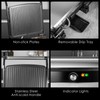 OSTBA Panini Press Grill with Adjustable Temperature, 4-Slice Indoor Grill,