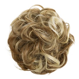 CAISHA Big Hairpiece Scrunchy Updo Bridal Hairstyle curly Messy Bun Brown Blond Mix G32E