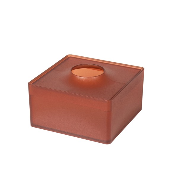 104Lab. (Jushi Lab) Tissue Case, Tissue Box, Tissue Cover, Stylish, Sustainable, Amber Red, Half Square, Tritan Made in Japan