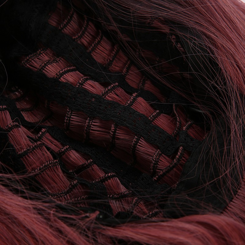 Women's Wig Long Pink Wavy Synthetic Hair Heat Resistant Cosplay