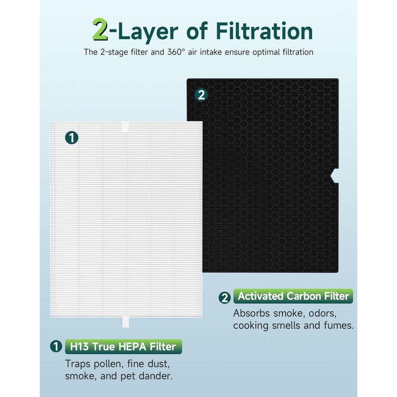Future Way 2-Set 5500-2 Air Purifier Replacement Filter for Winix