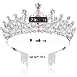 Tiara Crystal Crown Tiara with Rhinestones Comb for Competition Wedding Princess Party Birthday Crown, Alloy, crystal, Rhinestone