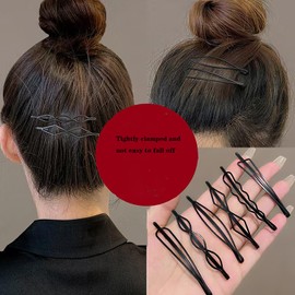 6 pcs black hair pins，Can clip bangs and broken hair tightly, not easy to fall off