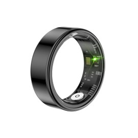VBAOFOO Smart Ring for Men & Women, Health Tracker Fitness Ring with Heart Rate, Blood Oxygen, Sleep Tracker, Step Counter and IP68 Waterproof & Long Endurance, No APP Subscription (Black,8#)
