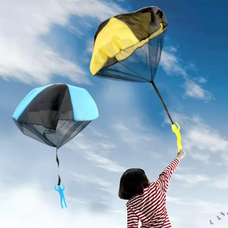Set of 4 Mini Parachute Hand Throwing Toy Outdoor Play