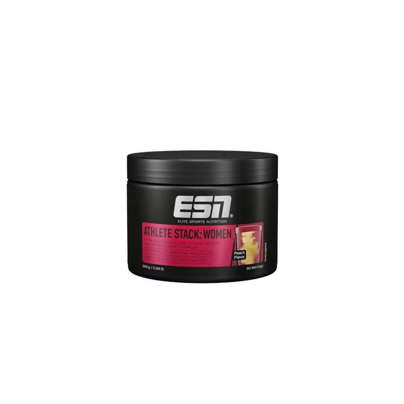 ESN Athlete Stack Women Powder, 390 g Powder, Peach, with