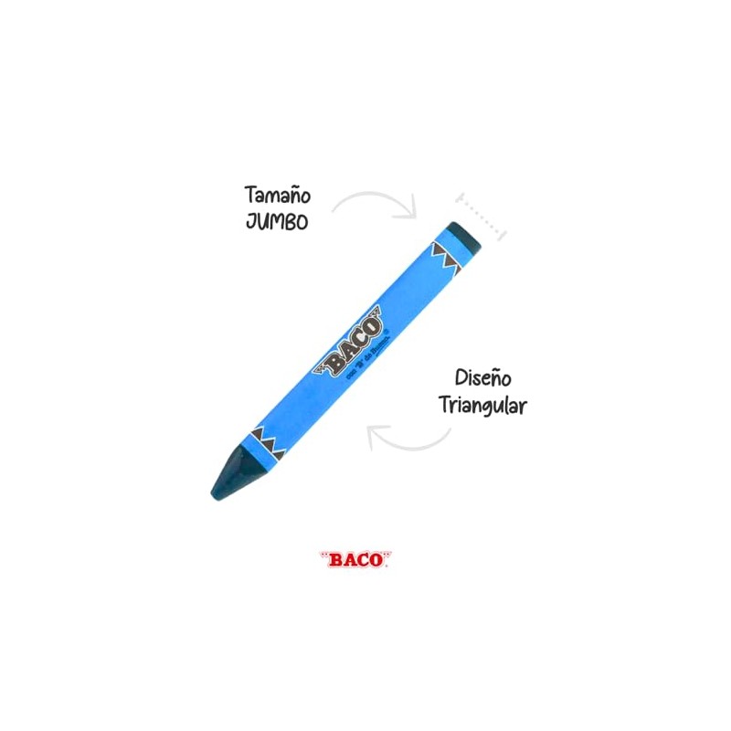 Baco | Crayones Jumbo Triangular - Caja con 24 Piezas,