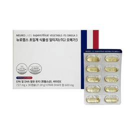 Neurolabs Supercritical Vegetable Altige Omega 3 727mg x 30 capsules 1 unit / JJ Mall / 뉴로랩스 초임계 식물성 알티지 오메가3 727mg x 30캡슐 1개 /JJ몰