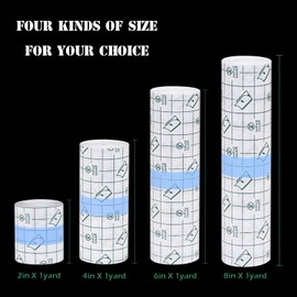4 Rolls Tattoo Aftercare Bandage Roll, 2", 4", 6", 8" x 1.1 Yard Second Skin Transparent Film, Latex Free Waterproof Tattoo Cover Up Patch Tape, for Swimming, Shower, Healing Protective