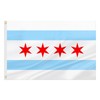 ASUNO Chicago Flag 3 × 5 Feet Polyester Banner with