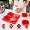 Hamburger Patty Press Maker, Silicone Burger Press Mold with Lid,4