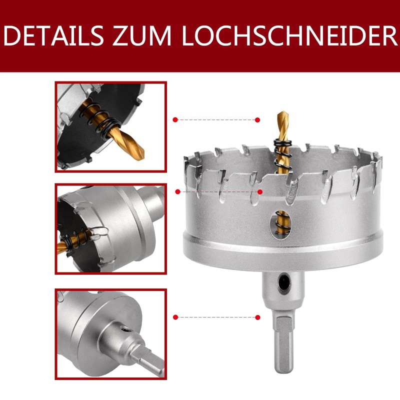 100 mm Hole Saw Carbide Drill, TCT Metal Hole Saw