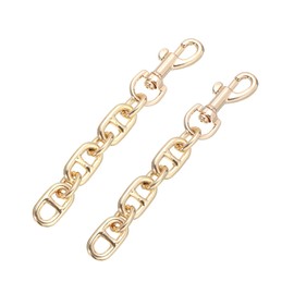 sourcing map Purse Strap Extender, 2Pcs 12cm/4.7" Alloy Bag Short Chain Replacement for Women Clutch Handbag Shoulder Bag (Gold)