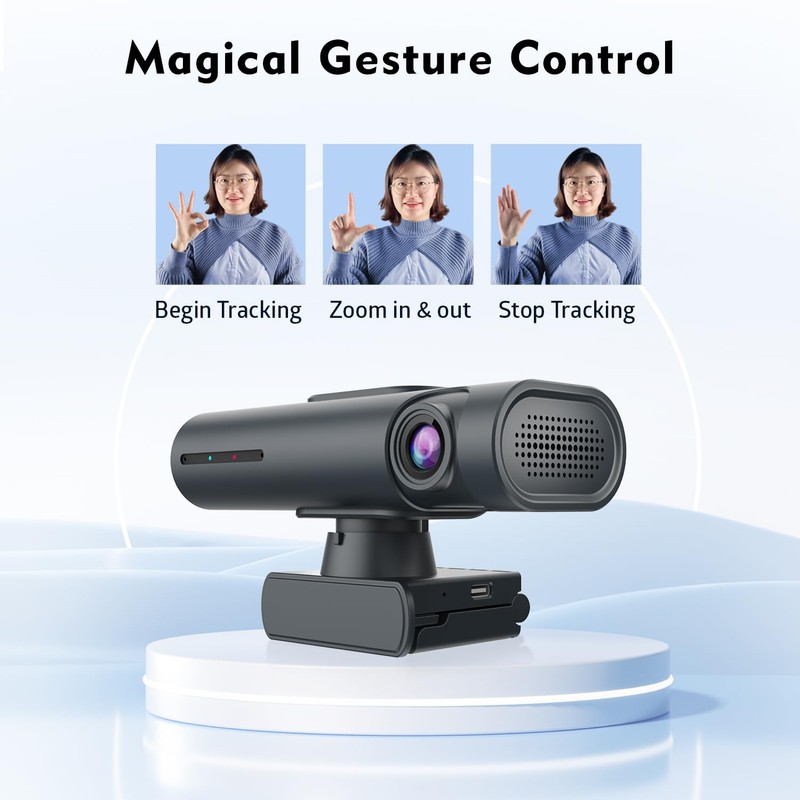 TOALLIN 2K Streaming Webcam for PC, AI Tracking PTZ Streaming