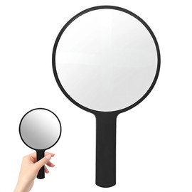 SGERUFZ 1 Pcs Handspiegel Professioneller Handspiegel mit Griff Schminkspiegel Runde Form Friseure Rasierspiegel Kosmetikspiegel Runde Taschenspiegel für Handheld Zuhause Reisenutzung
