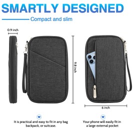 Passport Holder Family, Women RFID Blocking Passport Wallet, Travel Document Organizer for Wallets, Waterproof Passport Holders Bag for Men Traveling, Credit Cards Case