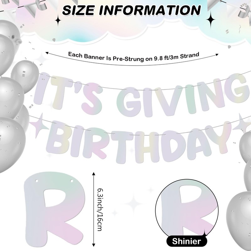 Fulmoon Pre Strung It's Giving Birthday Banner Sparkle Banner Birthday