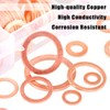 Glarks 300Pcs 12 Size Metric Flat Ring Copper Sealing Washers