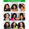KLAIYI Afro Kinky Curly 3 In 1 Flip Over 3/4