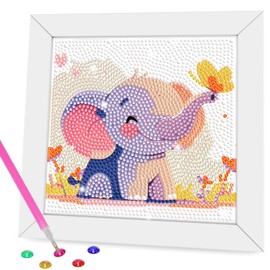 Crafts for Girls 8-12 - Diamond Art Kits for Kids with Wooden Frame - Arts and Crafts for Kids Ages 4-6 8-12 - Diamond Art Painting Dots Paint by Number - GEM Art for Adult Beginners Home Wall Decor