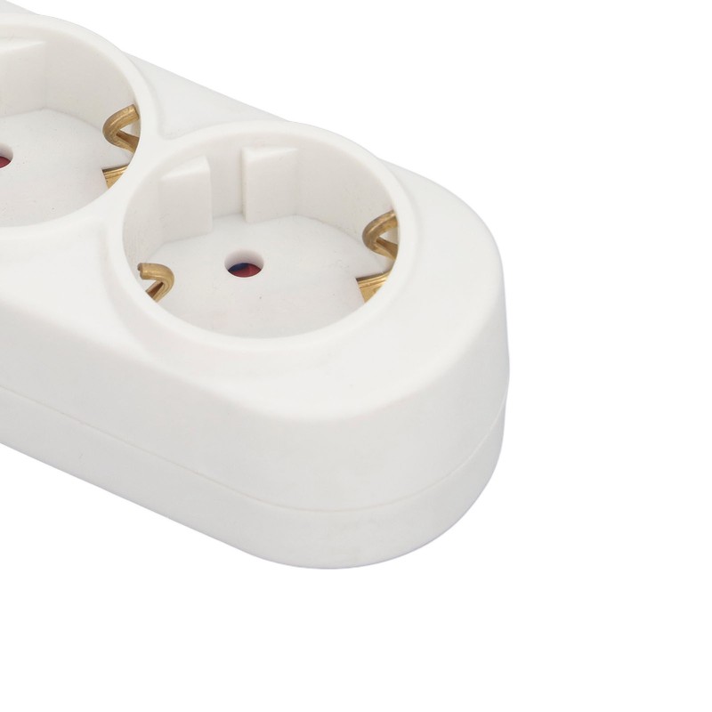 European Power Strip 3 Way ABS and Copper Multiple Outlet