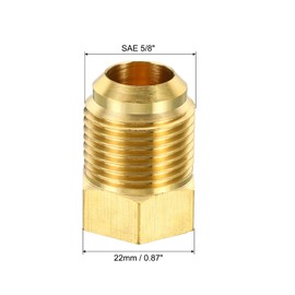 PATIKIL Male 5/8" Brass Seal Plug, 2 Pack SAE Flare Tube Fitting 45 Degree Hex Pipe Fittings for Air Conditioner Refrigeration