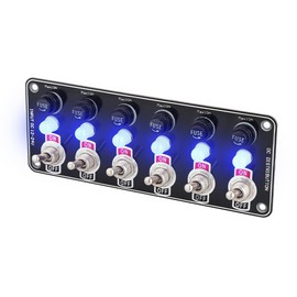 3/6 Gangs Car Rocker Switches Panel 12V/24V Boat Toggle Switch Panel with Light, Waterproof Marine Toggle Switch Panel for Car Boat RV Van Trucks