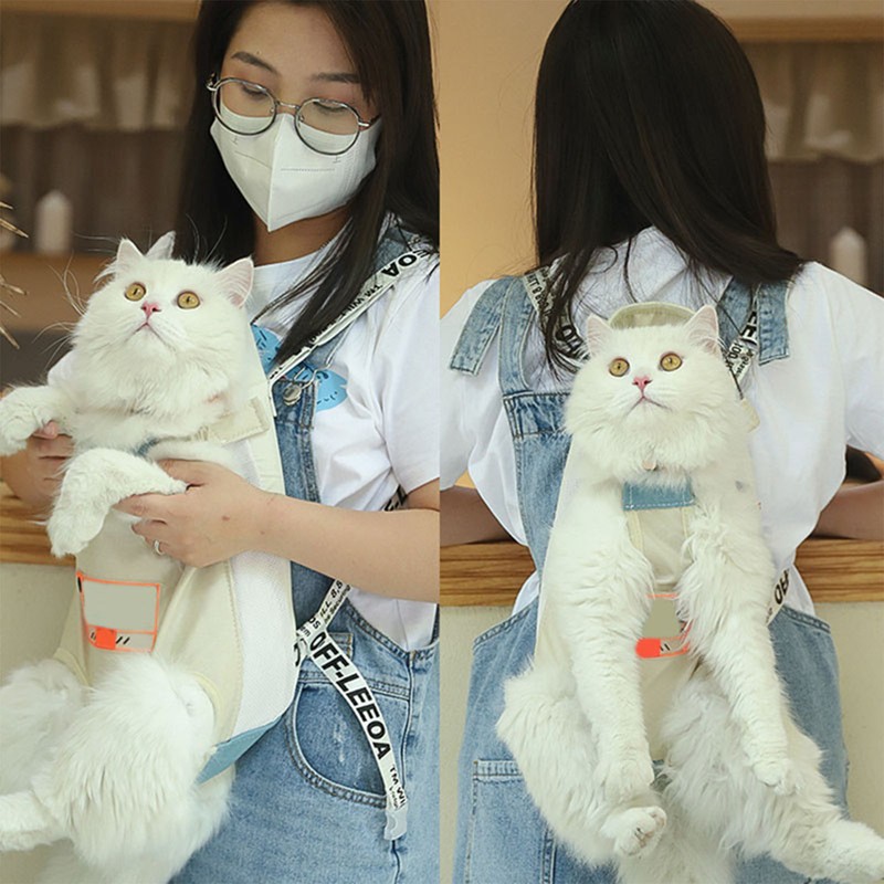 Cat Head Legs Out Carrier Portable Canvas Breathable Lightweight Cat